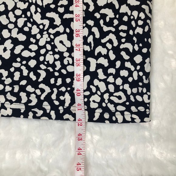 Adriana Papell | Navy & White Leopard Print Sz. 14 - Picture 12 of 14